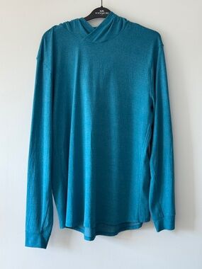 Lululemon  Lightweight Long Sleeve Pullover Hoodie Cyan Blue - Estimated XL/XXL